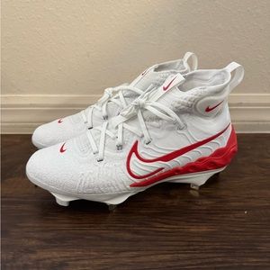 Nike Alpha Huarache NXT White/Red Metal Cleats DJ6517-104